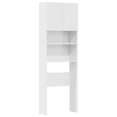 Vidaxl omara za pralni stroj visokega sijaja bela 64x24x190 cm