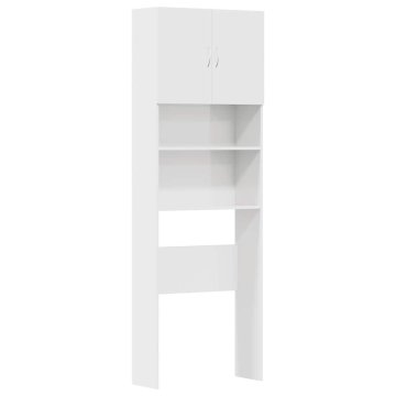 Vidaxl omara za pralni stroj visokega sijaja bela 64x24x190 cm