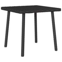 shumee vidaXL Vrtna kavna miza pravokotna črna 40x40x37 cm Poly Rattan