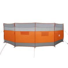 Vidaxl Vetrobran za kampiranje sivo oranžen 510x153 cm vodoodporen
