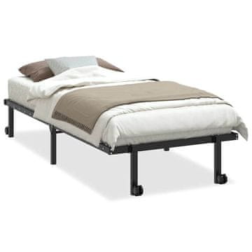Vidaxl posteljni okvir brez vzmetnice zložljiv črn 90x190 cm jeklo