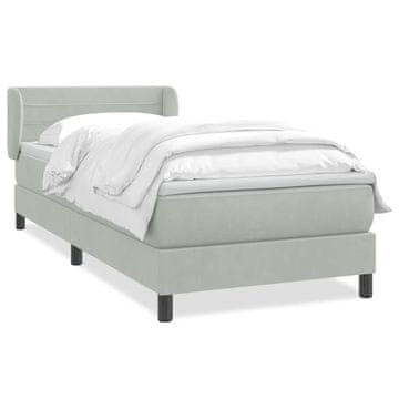 Vidaxl Box spring postelja z vzmetnico svetlo siva 80x220 cm žamet