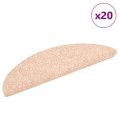 shumee vidaXL Preproge za stopnice samolepilne 20 kosov krem 56x17x3 cm