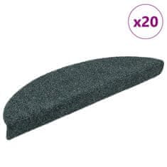 shumee vidaXL Preproge za stopnice samolepilne 20 kosov zelena 56x17x3 cm