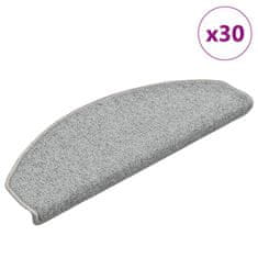 shumee vidaXL Podloge za stopnice 30 kosov svetlo siva 65x24x4 cm