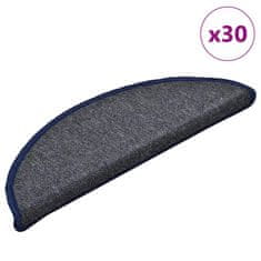 shumee vidaXL Podloge za stopnice 30 kosov Temno siva in modra 56x17x3 cm