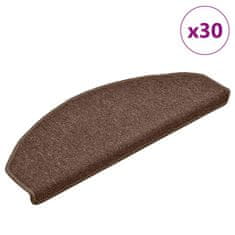 shumee vidaXL Podloge za stopnice 30 kosov rjave barve 65x24x4 cm