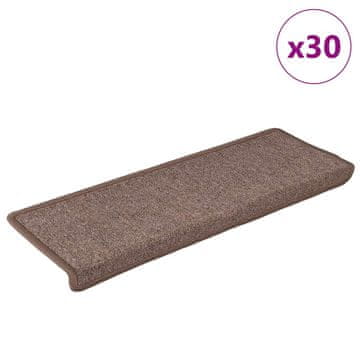 shumee vidaXL Preproge za stopnice 30 kosov 65x21x4 cm rjava