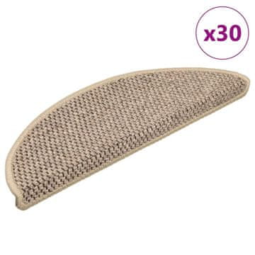 shumee vidaXL Samolepilne preproge za stopnice sisal 30 kosov 56x17x3 cm