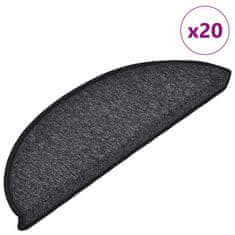 shumee vidaXL Podloge za stopnice 20 kosov antracitna 56x17x3 cm