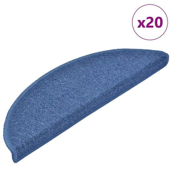 shumee vidaXL Podloge za stopnice 20 kosov modra 56x17x3 cm