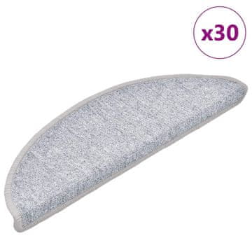 shumee vidaXL Podloge za stopnice 30 kosov svetlo siva 56x17x3 cm