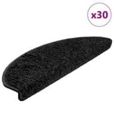 shumee vidaXL Podloge za stopnice 30 kosov črne 65x21x4 cm