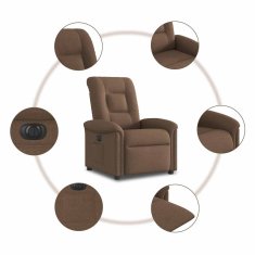 Vidaxl Električni naslanjač rjavo blago