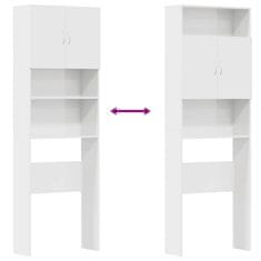 Vidaxl omara za pralni stroj visokega sijaja bela 64x24x190 cm