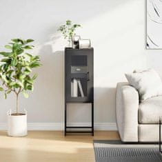 Vidaxl Komoda črna 36x39x107 cm hladno valjano jeklo