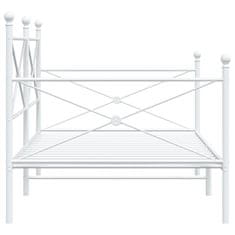 Vidaxl Dnevna postelja brez vzmetnice Bela 100x190 cm Jeklo