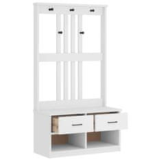 Vidaxl Drevo za dvorano SANDENS bela 87x40x159,5 cm masivni les bora