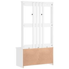 Vidaxl Drevo za dvorano SANDENS bela 87x40x159,5 cm masivni les bora