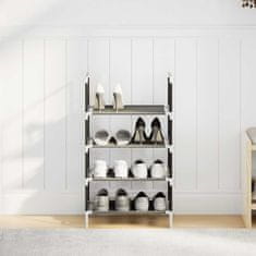 Vidaxl Shoe Rack 4-Tier Black 44x28x77 cm Netkana tkanina