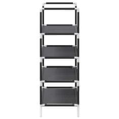 Vidaxl Shoe Rack 4-Tier Black 44x28x77 cm Netkana tkanina