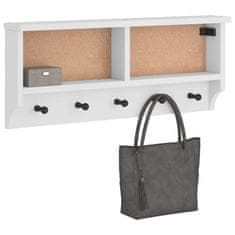 Vidaxl Stenski obešalnik za plašče SANDNES bela 87x12x35 cm les bor