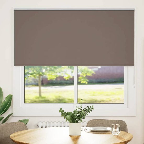 shumee vidaXL Roleta zatemnjena kava 145x130 cm Širina tkanine 141,6 cm