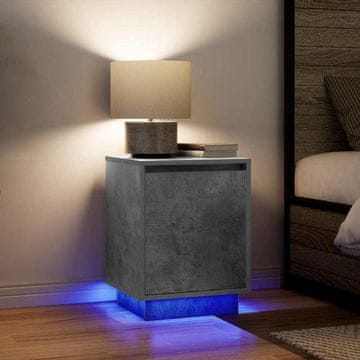 Vidaxl vidaXL Nočne omarice z LED lučkami 2 kosa betonsko sive