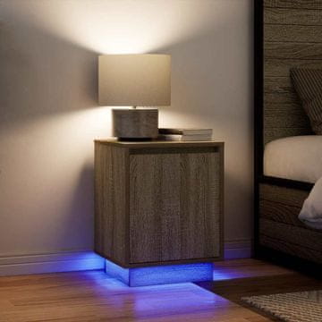 Vidaxl vidaXL Nočne omarice z LED lučkami 2 kosa sonoma hrast 38x34x50 cm