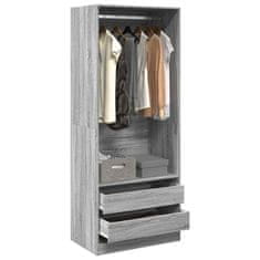 shumee vidaXL Garderobna omara siva sonoma 80x50x200 cm inženirski les