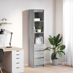 shumee vidaXL Visoka omara siva sonoma 37,5x35x180 cm inženirski les