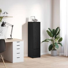 shumee vidaXL Visoka omara črni hrast 29,5x34x119,5 cm inženirski les