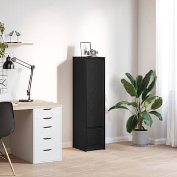 shumee vidaXL Visoka omara črni hrast 29,5x34x119,5 cm inženirski les