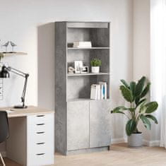 shumee vidaXL Visoka omara betonsko siva 70x35x180 cm inženirski les