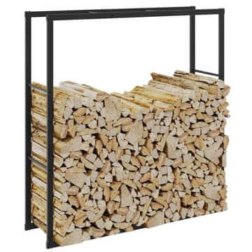 shumee vidaXL Stojalo za drva črno 110x30x116 cm jeklo