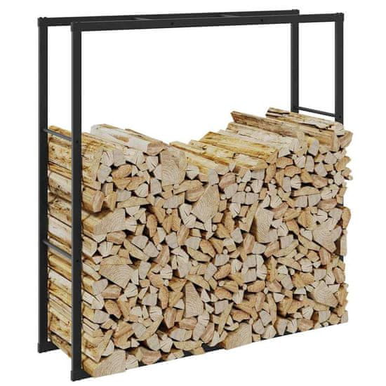 shumee vidaXL Stojalo za drva črno 110x30x116 cm jeklo