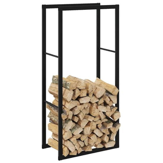 shumee vidaXL Stojalo za drva črno 55x30x116 cm jeklo