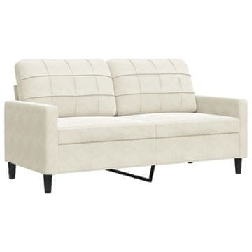 Vidaxl Kavč dvosed krem 140 cm žamet