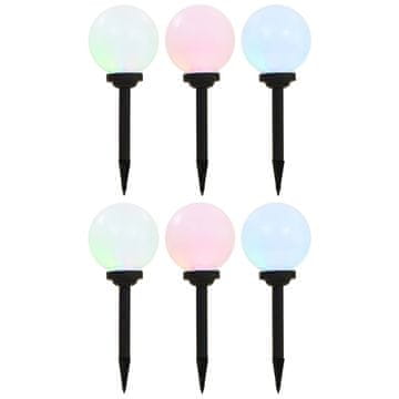 Vidaxl Zunanje solarne svetilke 6 kosov LED okrogle 20 cm RGB