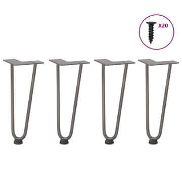 Vidaxl vidaXL Noge za mizo v obliki las, 4 kosi, naravno jeklo, 30 cm, masivno jeklo