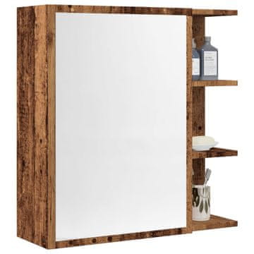 Vidaxl vidaXL Omarica z ogledalom starinski les 62,5 x 20,5 x 64 cm