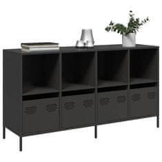 Vidaxl Komoda črna 135x39x73,5 cm hladno valjano jeklo