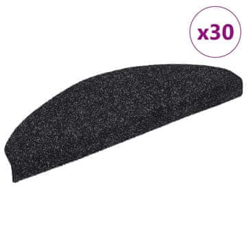 shumee vidaXL Samolepilne podloge za stopnice 30 kosov črna 65x21x4 cm