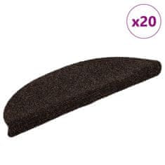 shumee vidaXL Preproge za stopnice samolepilne 20 kosov rjave 56x17x3 cm