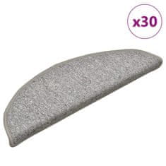 shumee vidaXL Podloge za stopnice 30 kosov svetlo siva 56x17x3 cm