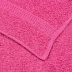 Vidaxl Brisače 10 kos roza 100x200 cm 360 gsm 100% bombaž