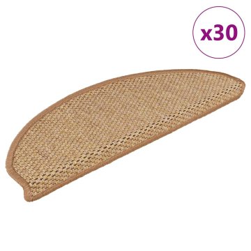 Vidaxl Samolepilne preproge za stopnice Sisal-Look 30 kosov sisal