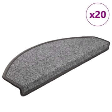 shumee vidaXL Podloge za stopnice 20 kosov temno siva 65x24x4 cm