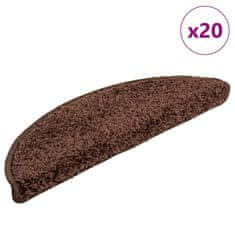 shumee vidaXL Podloge za stopnice 20 kosov rjave barve 56x17x3 cm