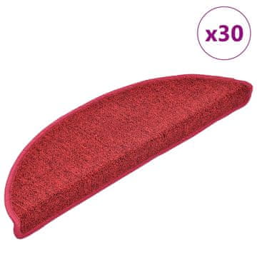 shumee vidaXL Podloge za stopnice 30 kosov Bordeaux Red 56x17x3 cm